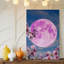 Toile Une scène de rêve avec de délicates branches de cerisiers en fleurs ornées de fleurs roses tendres sur fond de toile rose lumineuse-719245245