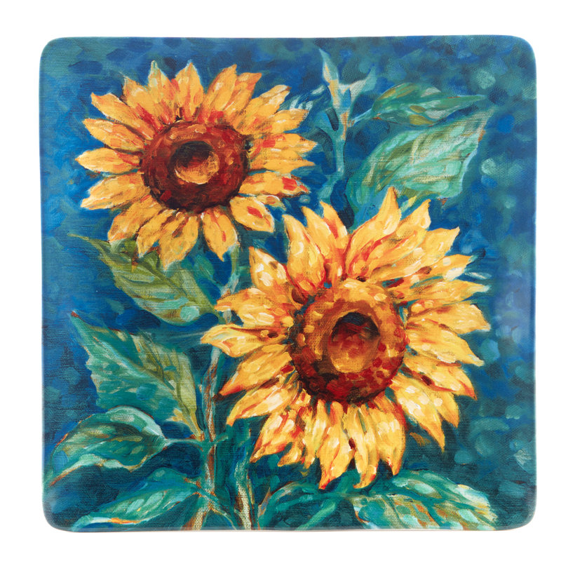 Plateau carré Golden Sunflowers