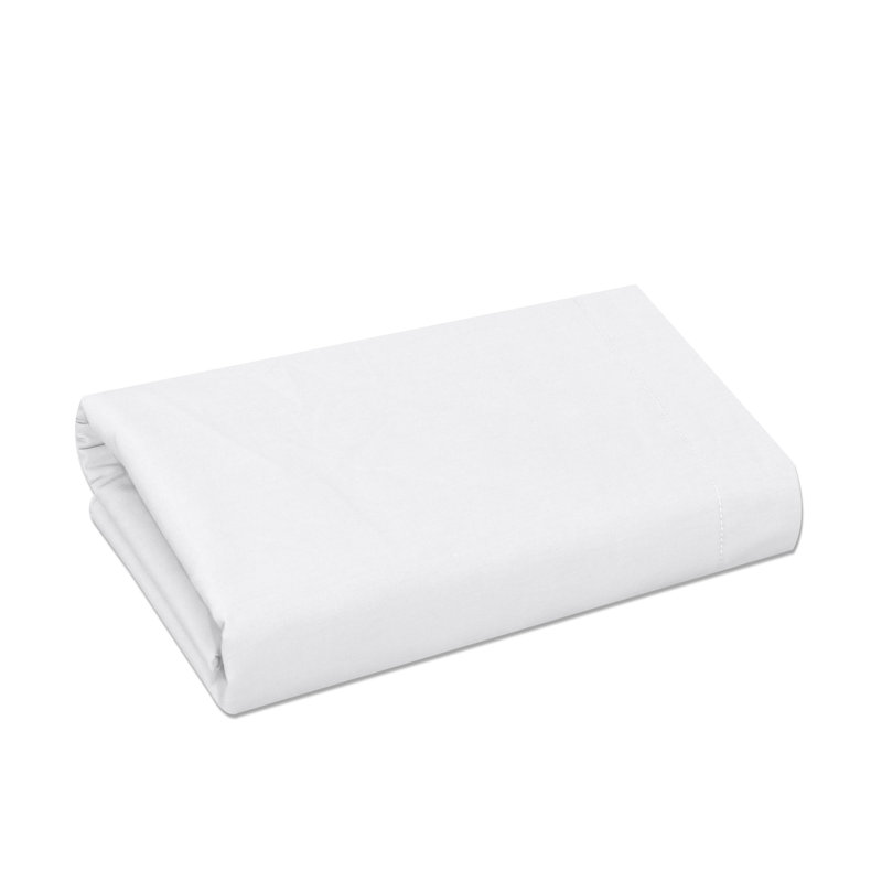 Egyptian-Quality Cotton sheet Flat, White, Single (3')