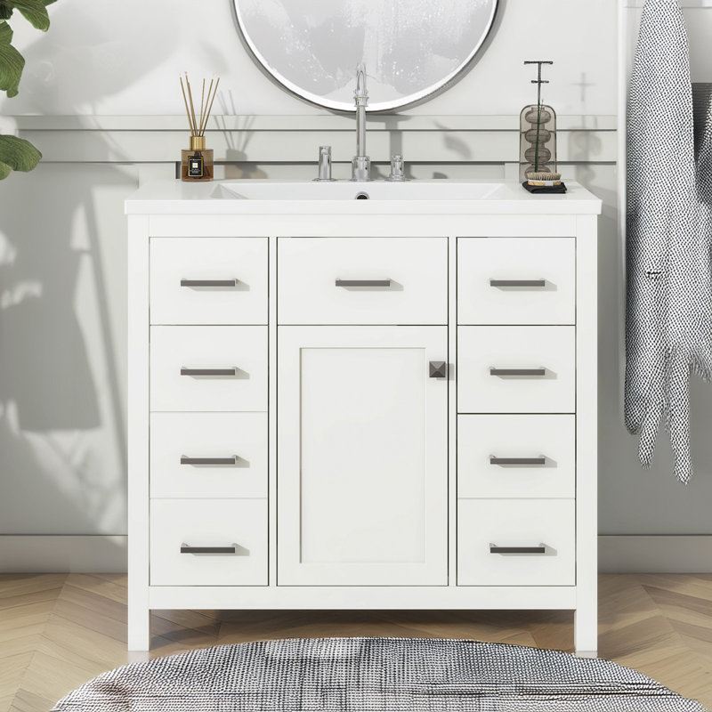 Armoire de salle de bain avec 5 tiroirs