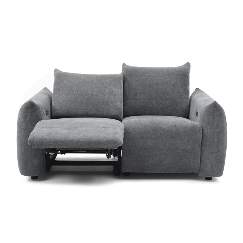 Ensemble de canapé inclinable électrique, Gris foncé