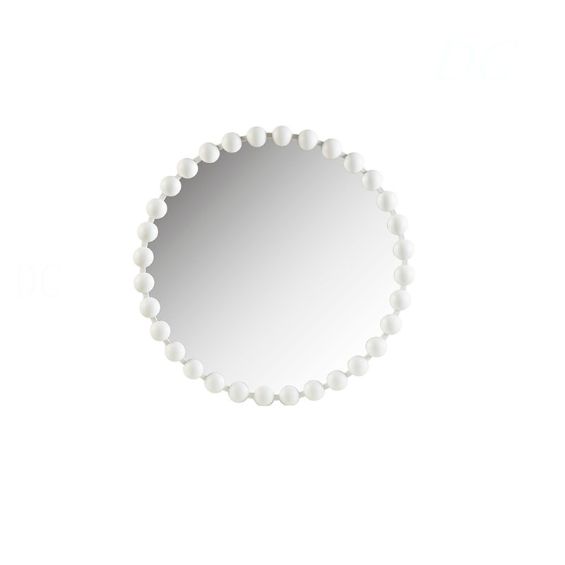 Miroir mural perlé 27 po, 27,03 po x 27,02 po, White
