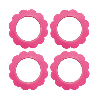 Pink Scallop Napkin Ring Set of 4