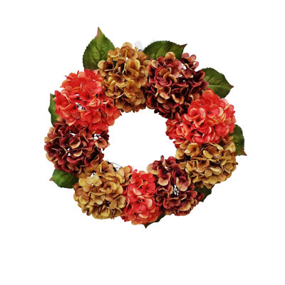 24" Brown Hydrangea Silk Wreath