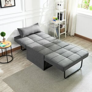 Latitude Run® Herolinda Twin 37'' Upholstered Cushion Back Convertible ...