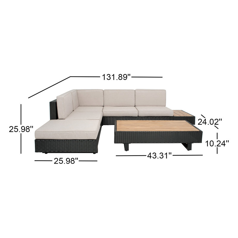 Ensemble de conversation modulaire avec coussins 2 pièces Reberta