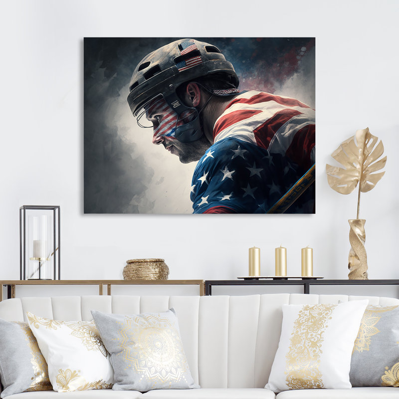 «Hockey Player On Break II», impression sur toile, H 12 po x l 20 po x P 1 po, Toile tendue