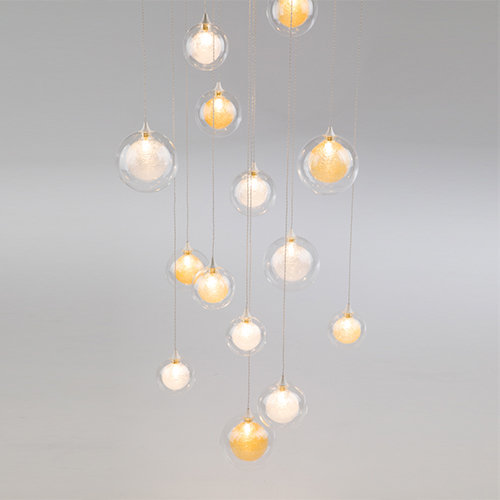25 - Light Pendant, Clear/Gold