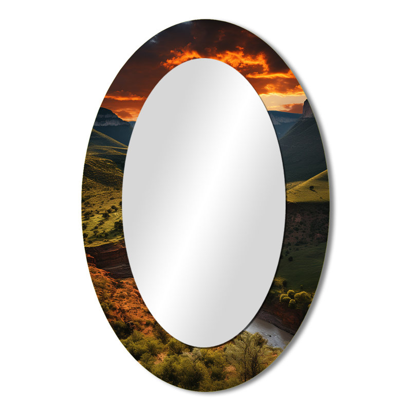 Texas Texas Sunset Ultra-Large Angle Landscape II - Miroir mural traditionnel, 36 po x 24 po