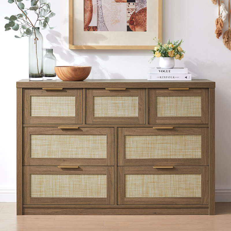Dearbhaile 47.2" W 7-Drawer Manufactured Wood Dresser, Special Walnut