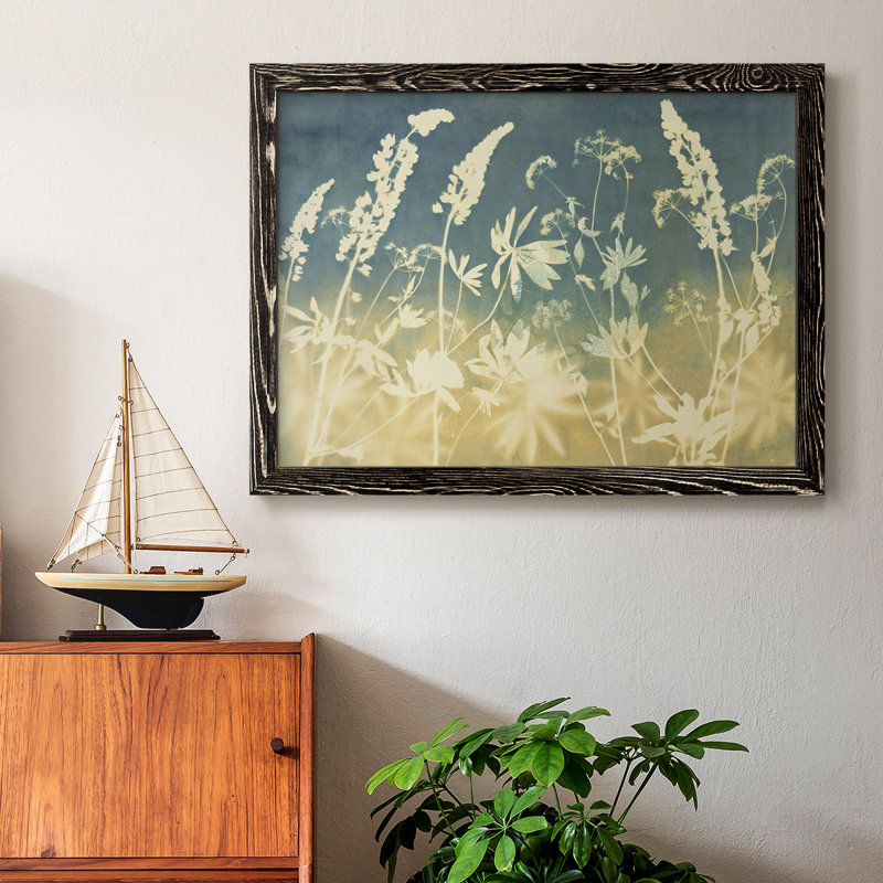 Solstice Lupin, peinture sur toile encadrée, H 28 po x l 42 po x P 1,5 po, Noir