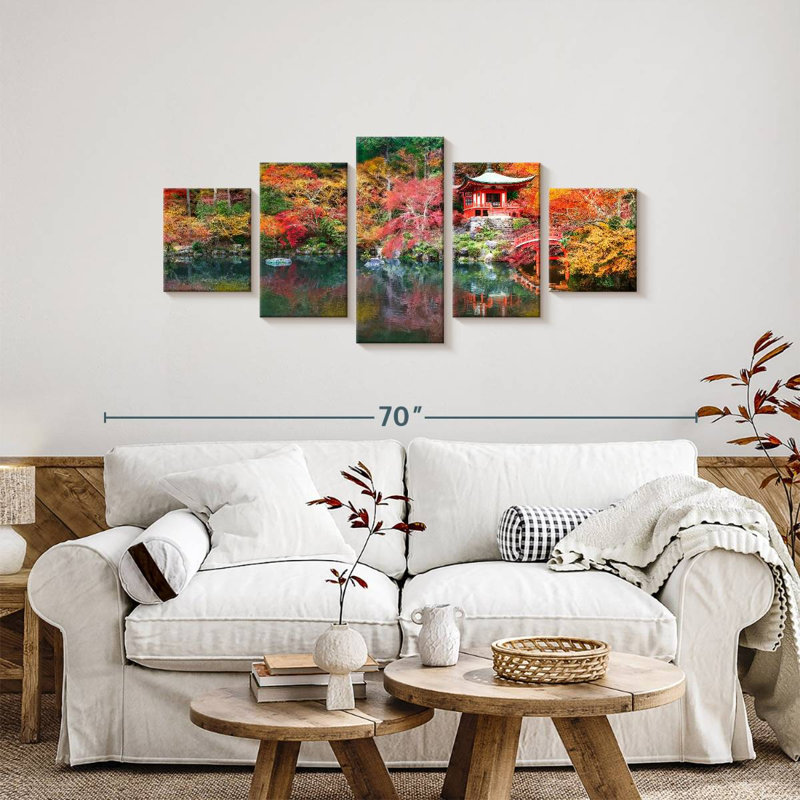 Vibrant Japon automne, H 24 po x l 55 po
