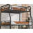 Metal Full Xl Over Queen Bunk, Enhances Bedroom Space, Black Safe Climbing With Non-Slip Steps,