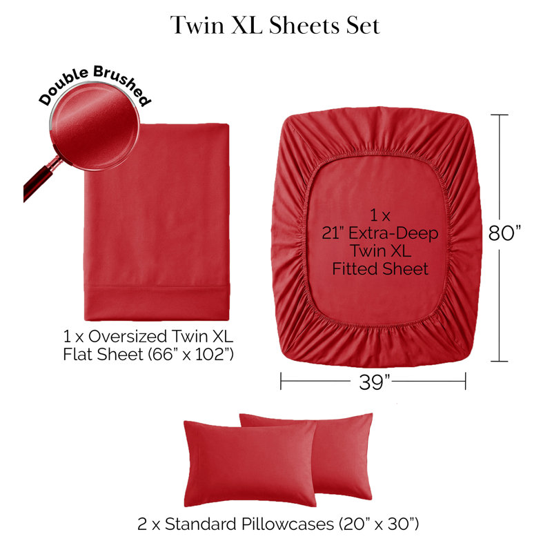 Vilano Springs Extra Deep Pocket Sheet Set, 6-Piece Ultra Soft Microfiber Sheets and Pillow Cases, Wrinkle Resistant, Easy Care