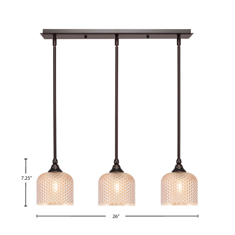 Luminaire suspendu suspendu 3 lumières Springfield, Granite noir