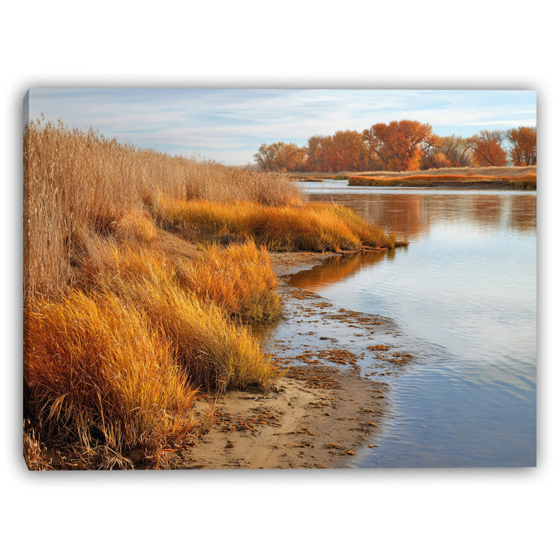«Golden Riverside Calm», art mural sur toile tendue