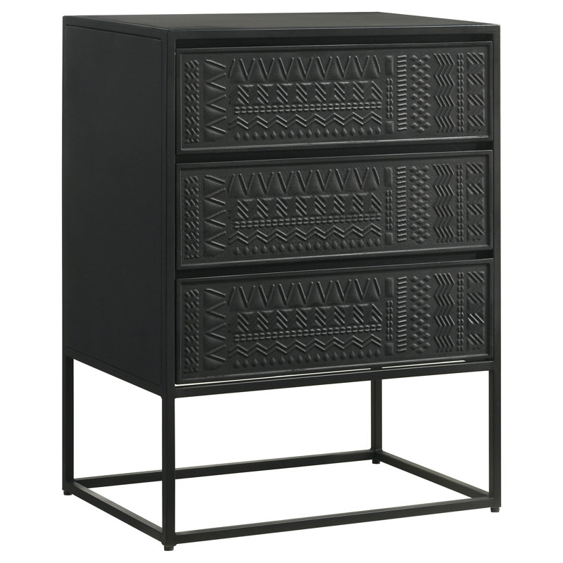 Maitlin 3-Drawer Multi-Purpose Tall Accent Cabinet Black