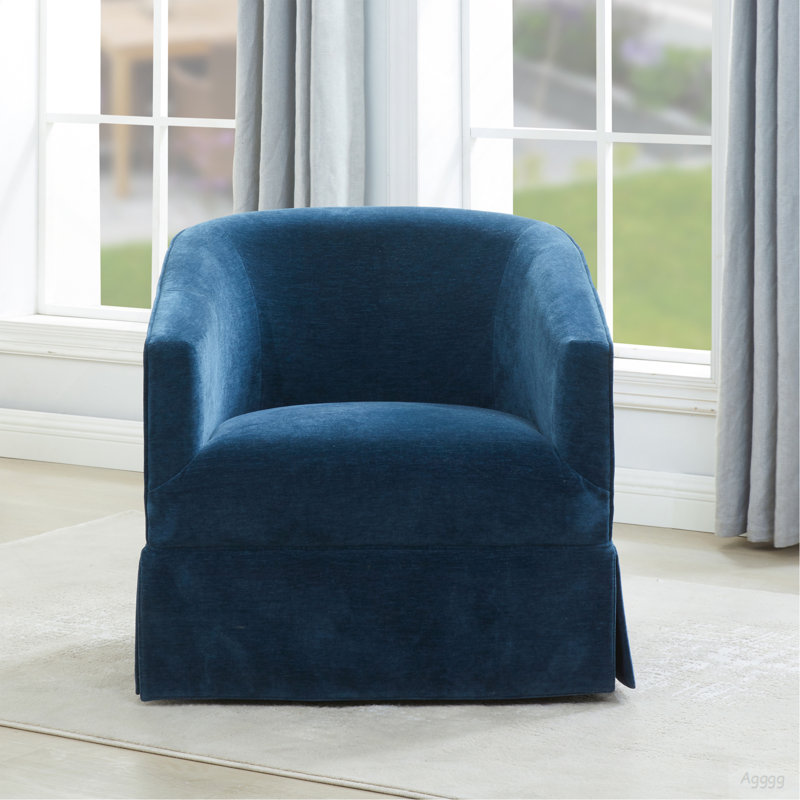Chaise pivotante à jupe Earl Baltic, Bleu