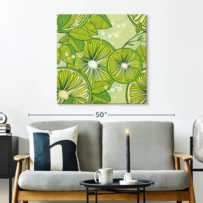 Yarlin Lime And Mint Pattern, 30" H x 30" W