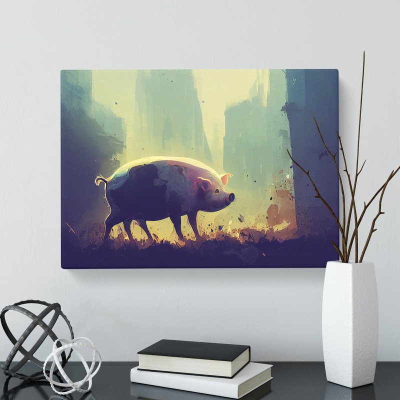 Pig Art Painting Vol.2 - Wrapped Canvas, 35cm H x 50cm W x 3cm D