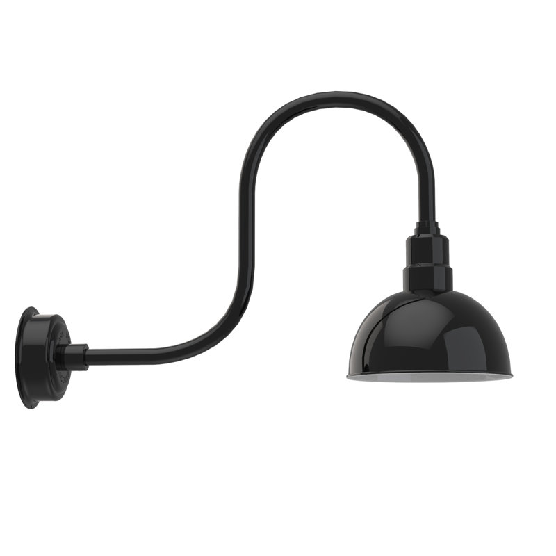 Luminaire de grange d’extérieur à del Dipkarpaz, H 9 po x l 10 po x P 17 po, Noir