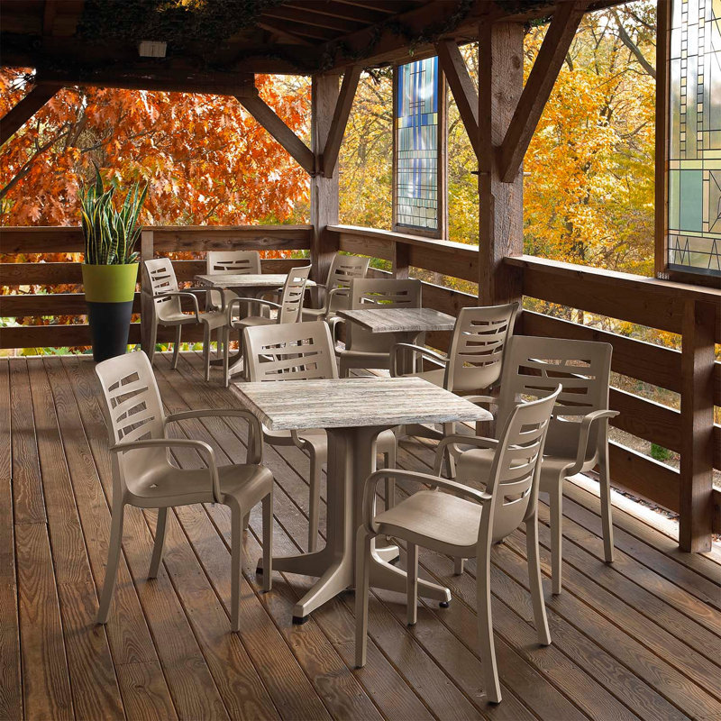 Grande base de table Grosfillex Alpha, Taupe français
