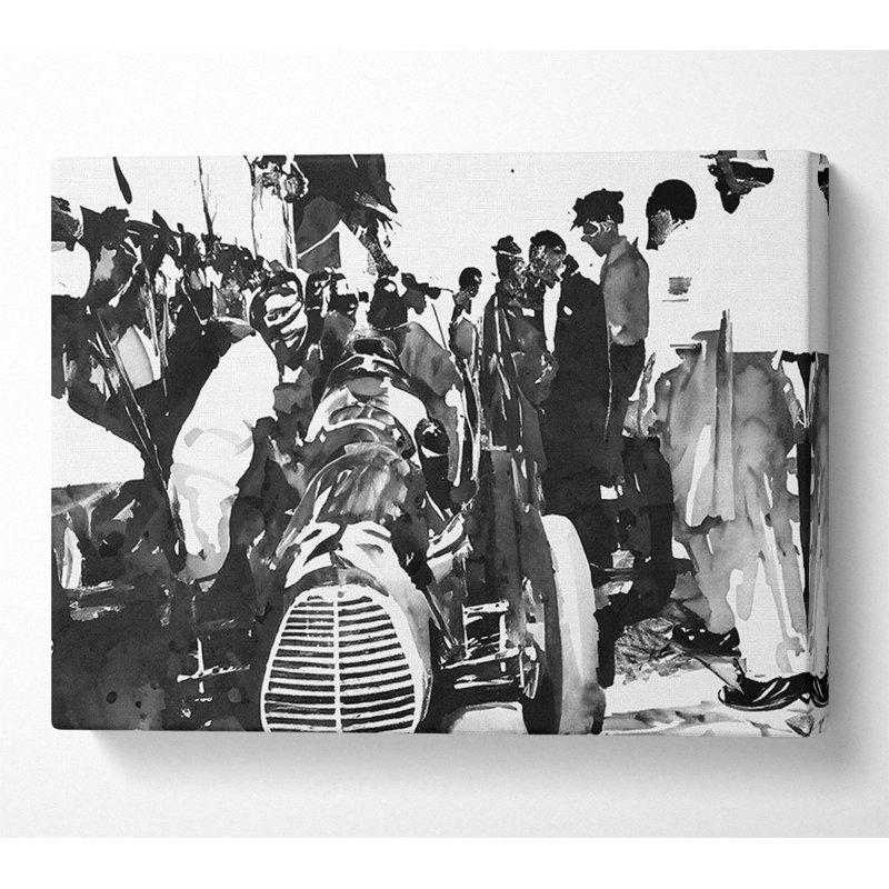 First F1 Pit Stop - Wrapped Canvas Print, 101.6cm H x 142.2cm W x 10cm D