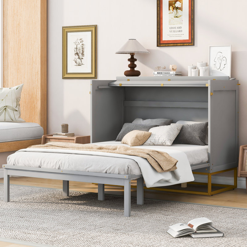 Lit escamotable Queen, Gris