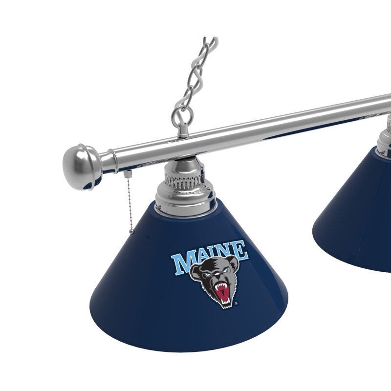3 - Light Pool Table Lights Pendant, Chrome, Maine Black Bears