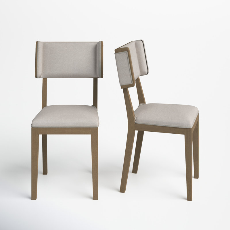 Maine 16.75'' H Linen Upholstered Side Chair, Light Brown