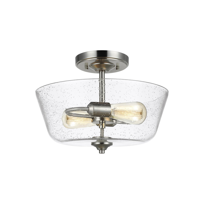 Plafonnier semi-encastré Belton , Nickel brossé