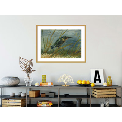«Martin-pêcheur au bord de l'eau» par Vincent van Gogh - impression giclée encadrée