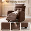 Fauteuil inclinable en cuir brun-1322252799