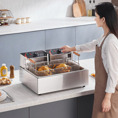 Commercial Electric Deep Fryer Countertop Deep Fryer 3000W 18Qt / 17L
