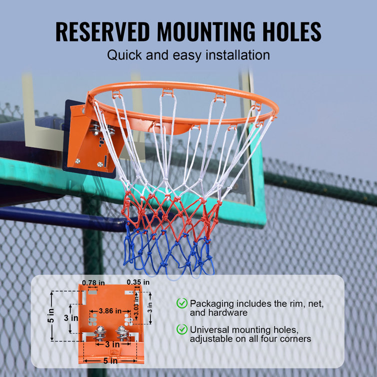 VEVOR Basketball Rim Replacement Outdoor Heavy Duty Hanging Flex Hoop Net -  Wayfair Canada