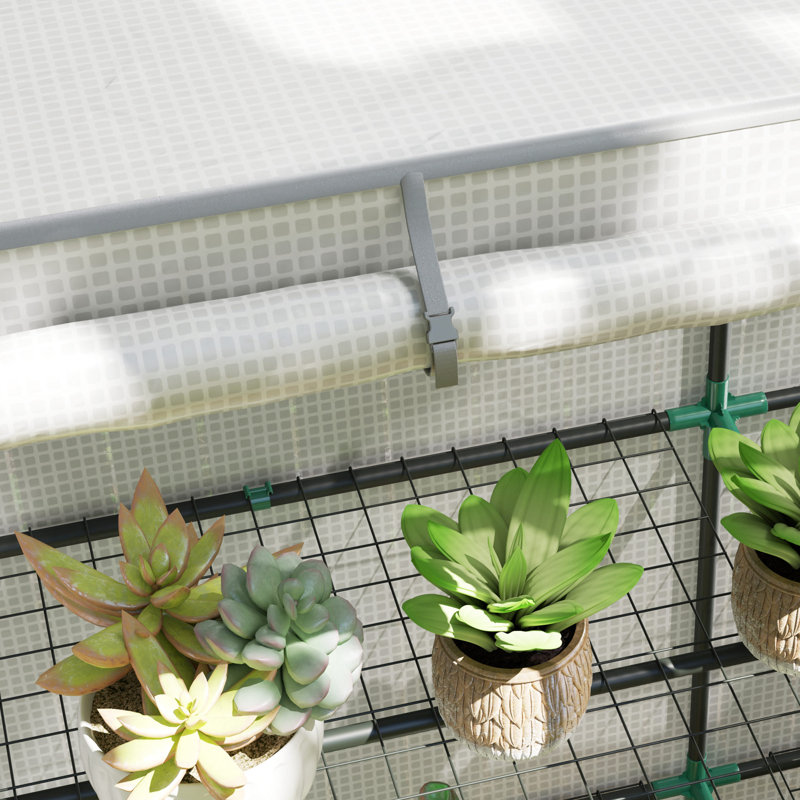 5 Ft W x 2 Ft D Mini Greenhouse, Grey