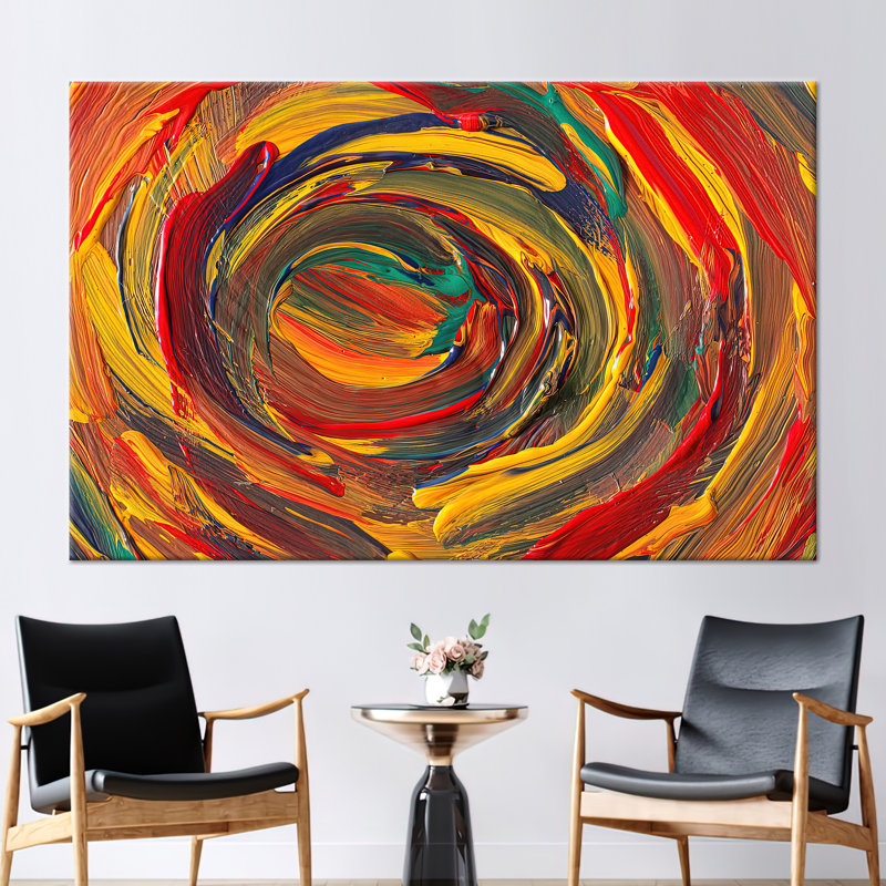 «Vibrant Abstract Modern Art», reproduction de peinture à l'huile pour décoration murale luxueuse, H 39 po x l 93 po