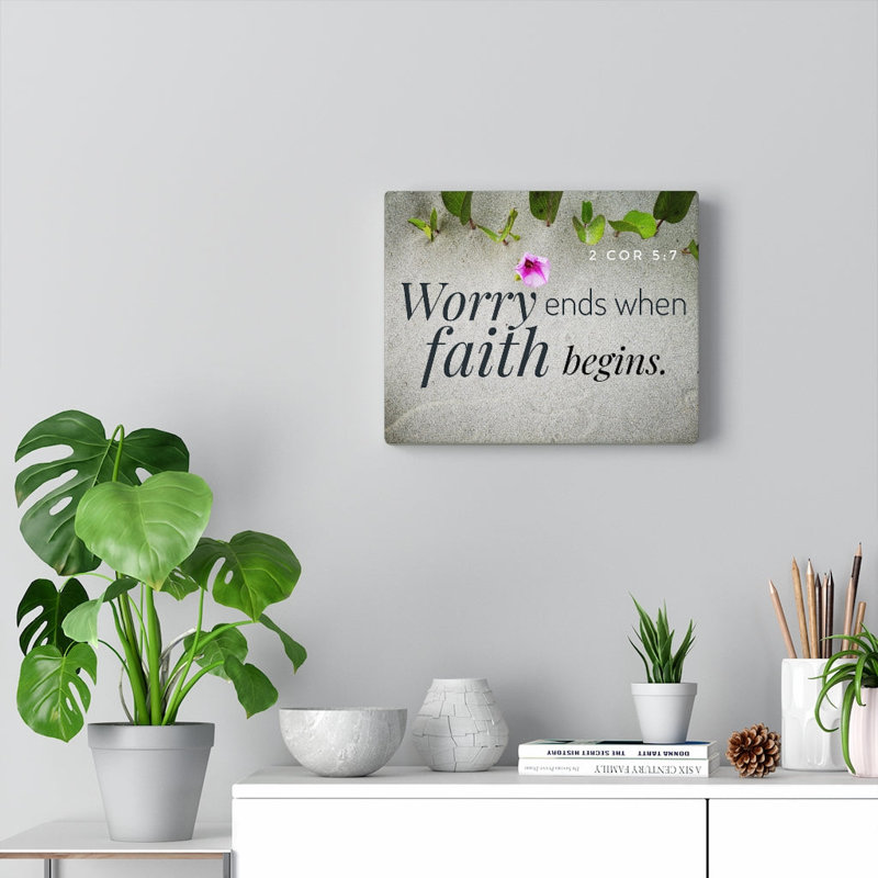 Faith Begins 1 Piece Wrapped Canvas Wall Art