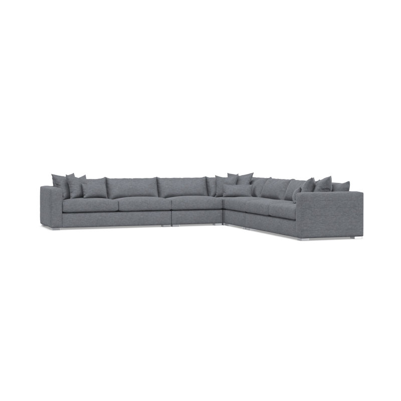 Sectional, Gray Polyester