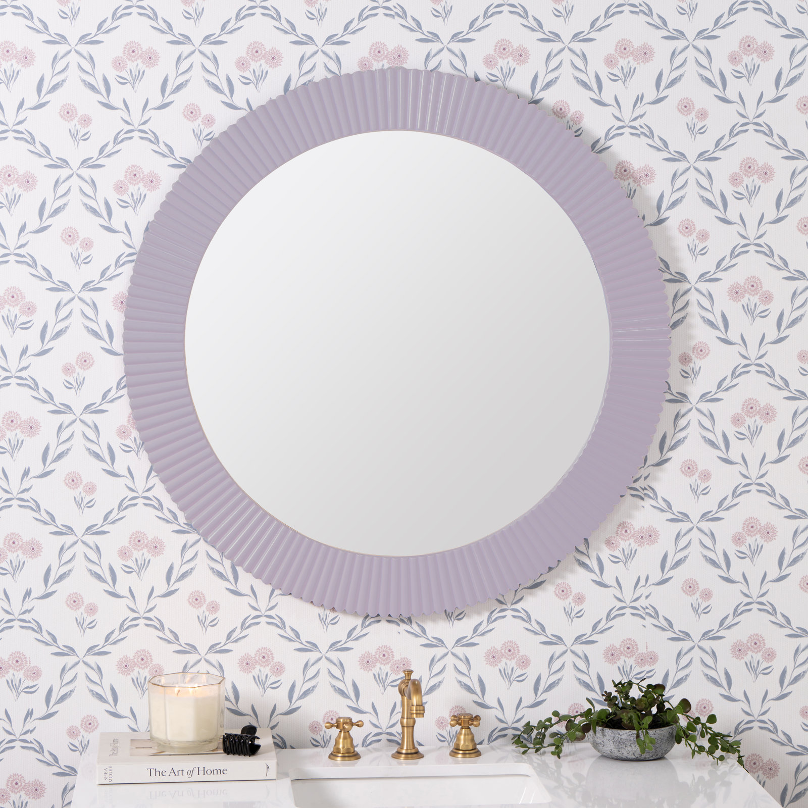 36" Accent Mirror, French Lilac