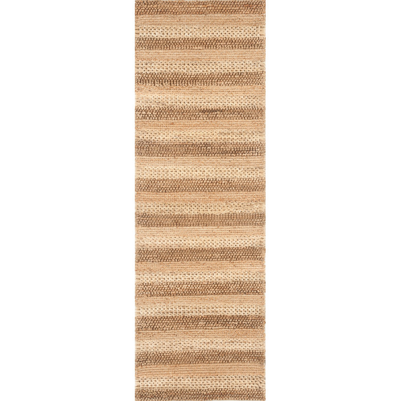 Tapis naturel tissé à la main Wong, Tapis de couloir 2 pi 6 po x 8 pi
