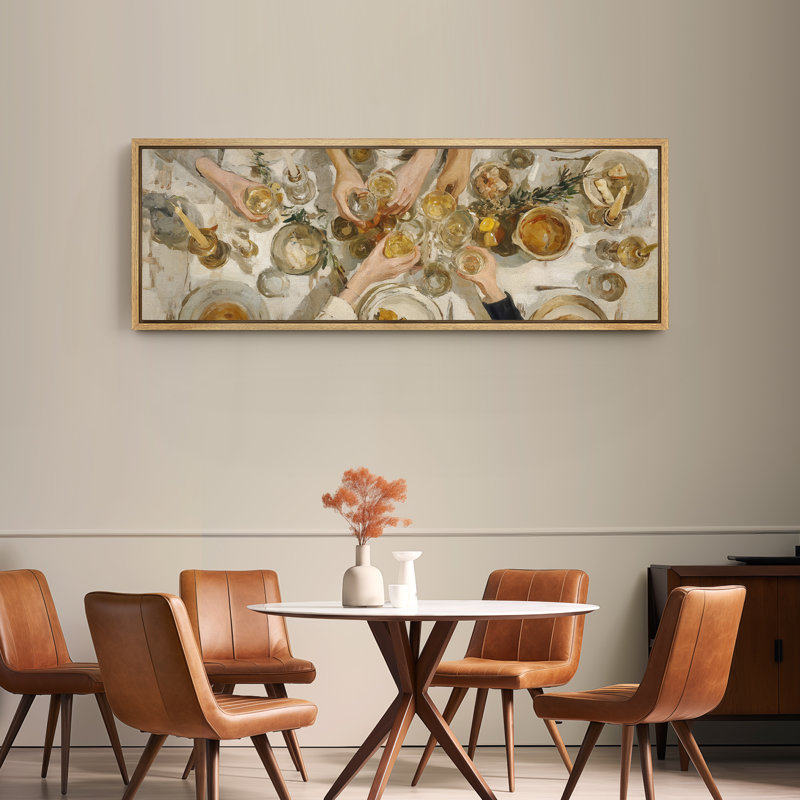 «Warm Toned Feast Celebration», très grande image, impression sur toile encadrée, H 20 po x l 60 po, Naturel