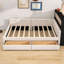 Lit de jour rembourré en bois avec port USB et 2 tiroirs-106846323
