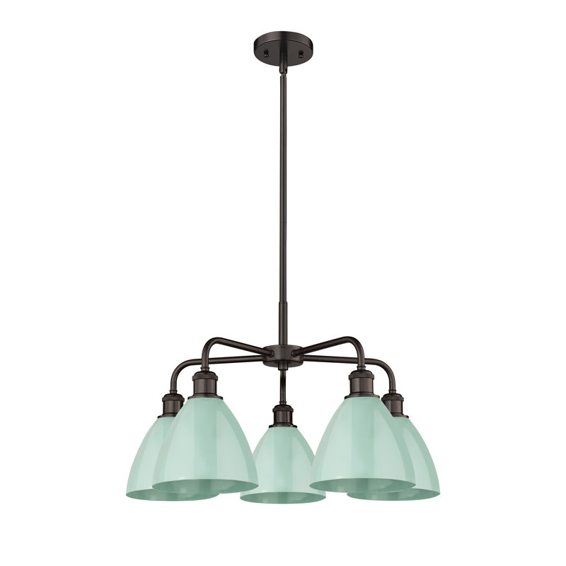 Lustre en dôme à 5 lumières Trickett, Écume de mer, Bronze huilé