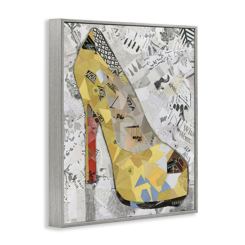 Collage de talons jaunes, estampe numérique par Coco Good bk-149, Estampe numérique Farmhouse, H 30 po x l 24 po