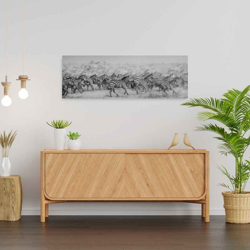 Art zébré sauvage sauvage, 12" H x 36" W