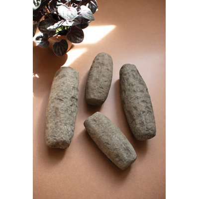  Decorative Stone Pestle Set of 4 Hand Carved Pieces 8" H Organic Decor