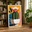 Cactus in Bloom Modern 1 Piece Wrapped Canvas Wall Art-136731624-136731623