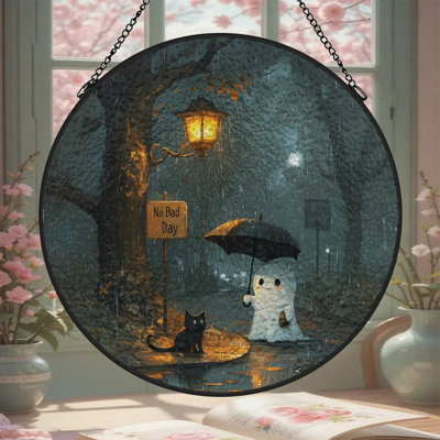 No Bad Day Sign Ghost Cat