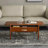 Solid wood coffee table with retro design